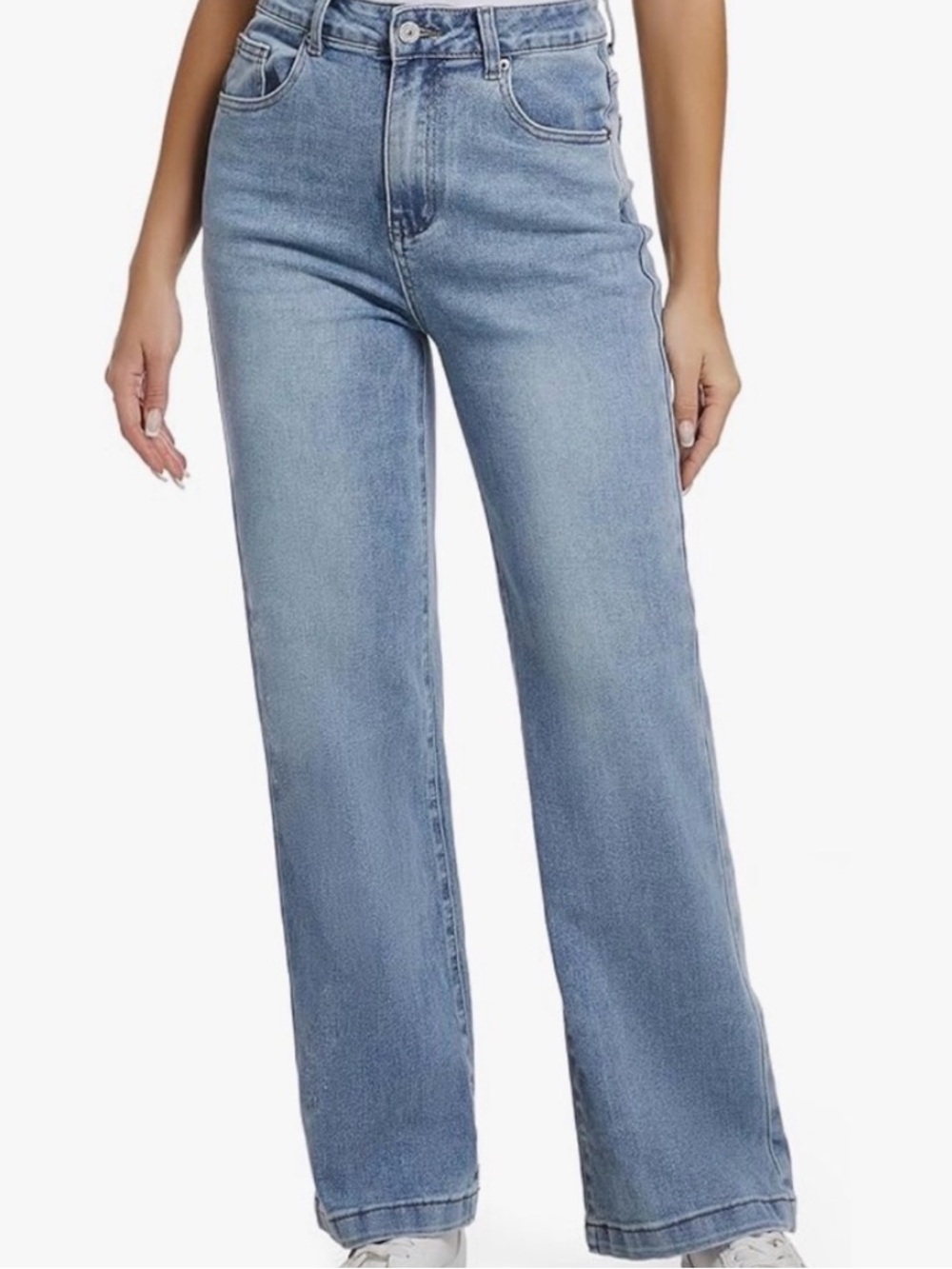 Ettelo NWT Light Blue Relaxed Fit Wide Leg High-Rise Jeans - Size 14